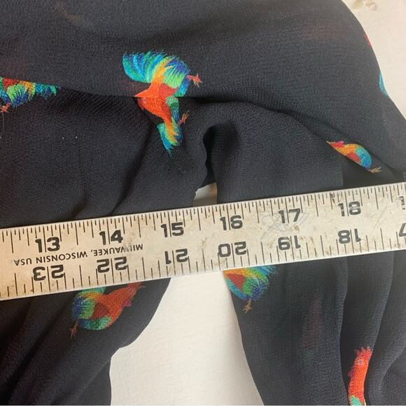 Farm Rio size small mixed stardust maxi dress Celestial Black chickens tiered - Picture 8 of 12